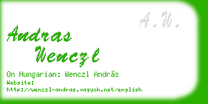 andras wenczl business card